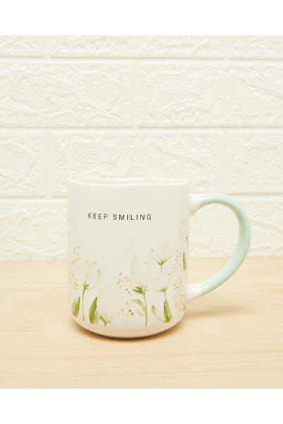 REDTAG كوب "ابق مبتسمًا" بمقبض أخضر