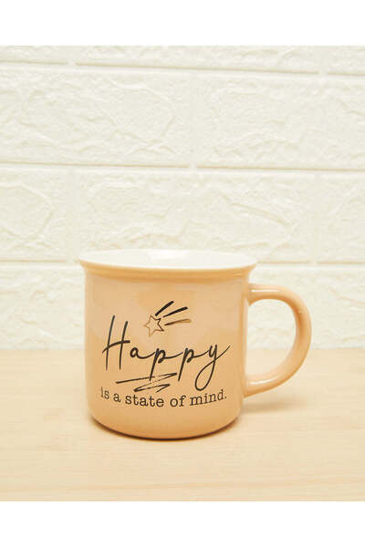 REDTAG Brown Happy Is A State Of Mind Mug