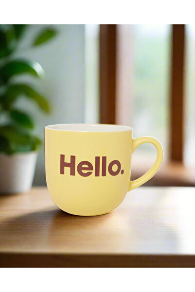 REDTAG Yellow Hello Print Mug (14.5 Oz)