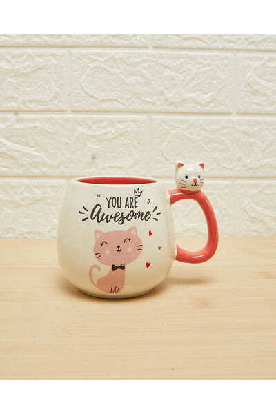 REDTAG White Cat Kids Mug (11 Oz)