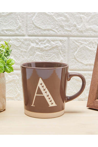 REDTAG Brown Glaze Alphabet Mug-A