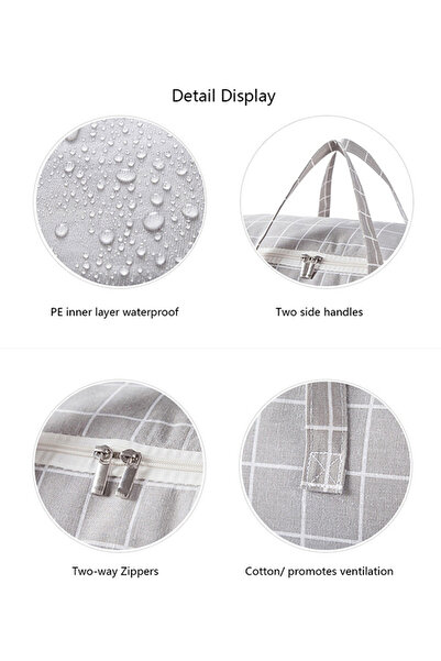 HALAMODO Grey Damp-Proof Bag for Clothes Organizing 4.50x26x0.236cm