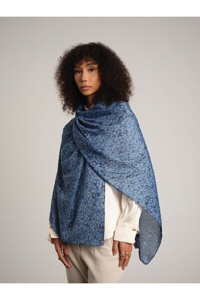 Ayshara Peleng Koleksiyonu Gökdamla Çift Taraflı Şal