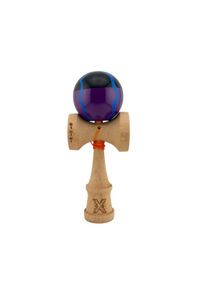 Berbis Kendama X Originala, Negru / Mov cu Linii, Profesionala, Cupe Mari, Su...