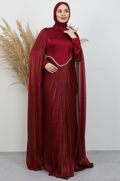 GİYZAMİLA Armin Yoryo Evening Dress Burgundy