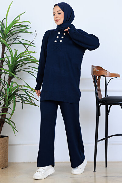 benguen Трикотажний комплект з ґудзиками N7064 Синій