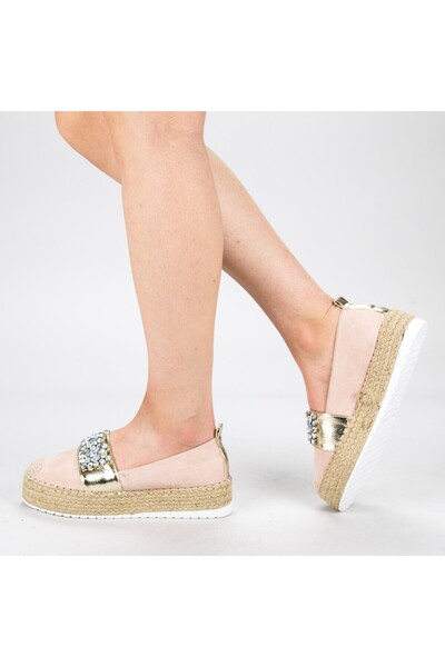 Botinelli Pantofi Casual Dama cu Platforma BL0003 Beige