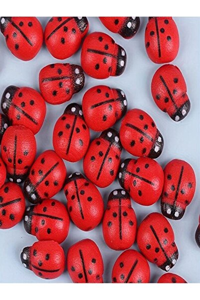 312 KONSEPT 5 قطع خشبية كبيرة الحجم ذاتية اللصق على شكل خنفساء 2.5 سم 25 ملم