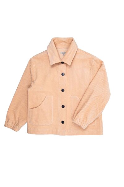 Ozmoz By Mukadder Özden Velvet Classic Dark Yellow Winter Girl's Jacket