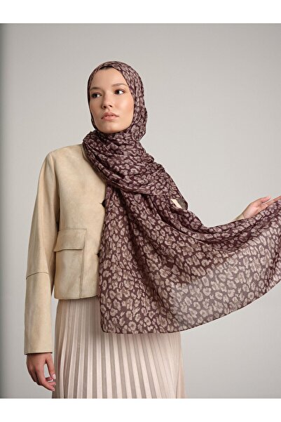 Ayshara Peleng Koleksiyonu Kestane Kabuğu Çift Taraflı Şal