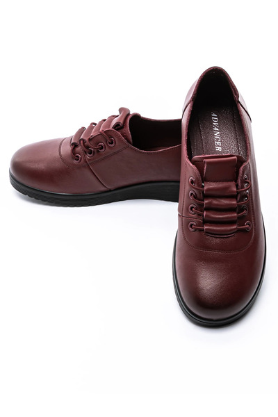 advancer Women's Casual Shoes Made of Genuine Leather 18791 Burgundy