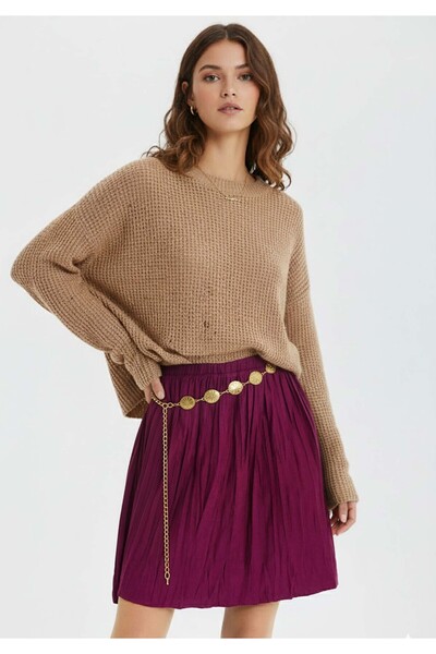 Clandestino Bohemian Floral Figured Chain Belt Gold