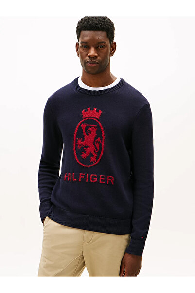 Tommy Hilfiger Men's Regular Fit Th Signature Logo Pattern Pure Cotton Navy B...