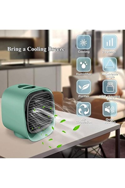 HALAMODO 4-in-1 Portable Air Conditioner Fan, Upgraded Personal Space Air Cooler, Mini Evaporative Cooler Fan