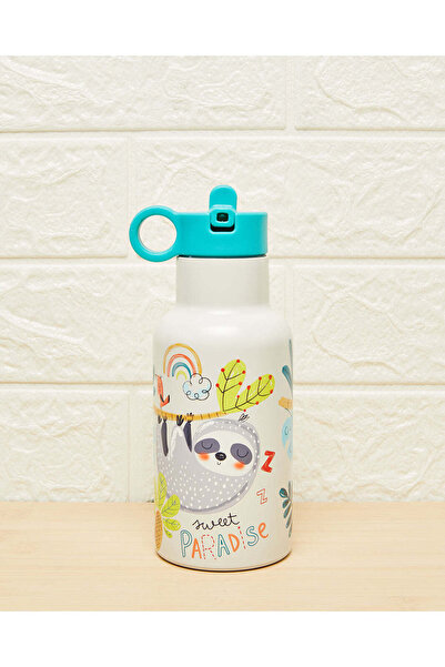 REDTAG White Printed Double Wall Vacuum Water Bottle