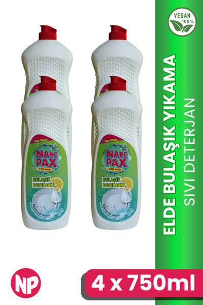 NanoPax SIVI BULAŞIK DETERJANI - ELDE YIKAMA 4 x 750ml