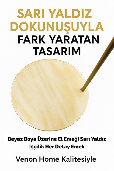 Venon Aydınlatma Sehpalı Lambader Elips Krem Sarı Patine ⭐️Kahverengi Kumaş Şapka ⭐️Modern Oturma Odası Salon Köşe