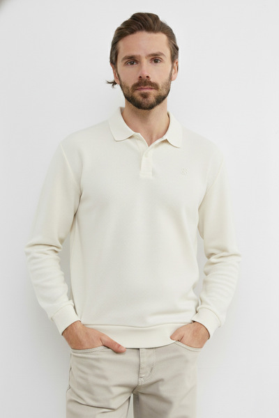 Fulla Moda Embossed Printed Polo Neck Bodysuit