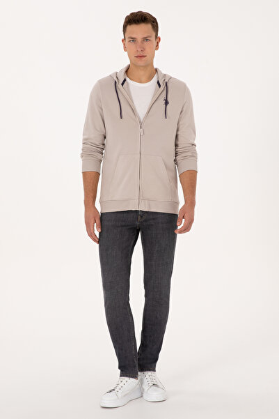 U.S. Polo Assn. Men's Stone Knitted Cardigan 50313748-Vr049