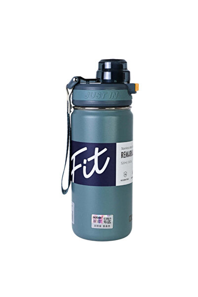 SAFECARE Sticlă de apă, 520 ml, mesaj „FIT”, verde închis