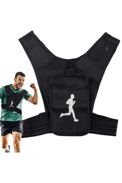 zola Running vest with phone holder, adjustable, phone and key pocket, 20-33x30 cm, black