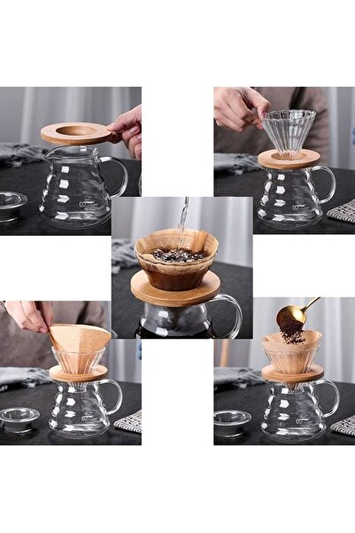 HALAMODO Multicolour 800ml Pour Over Coffee Maker Set