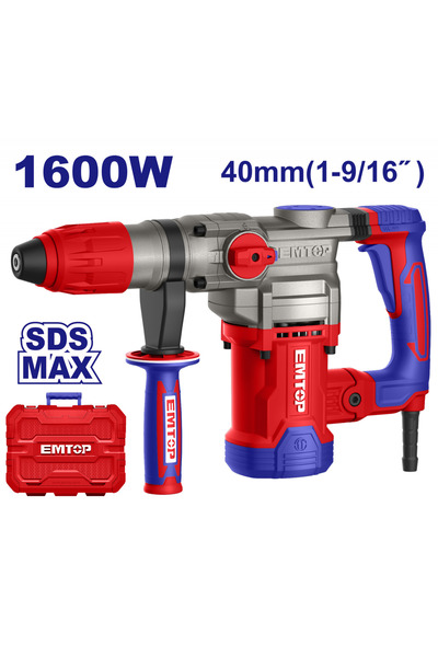 EMTOP Ciocan rotopercutor electric 1600W, 10.0J, geantă de transport - ERHRM1...