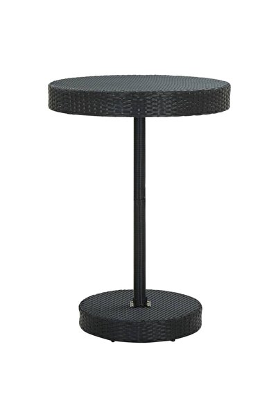 vidaxl Garden Table Black 75.5x106 cm Poly Rattan
