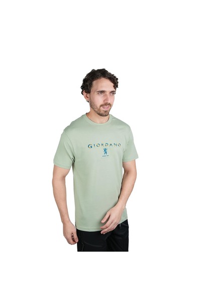 Giordano Men's Cotton Signature Print Slim Fit Tee