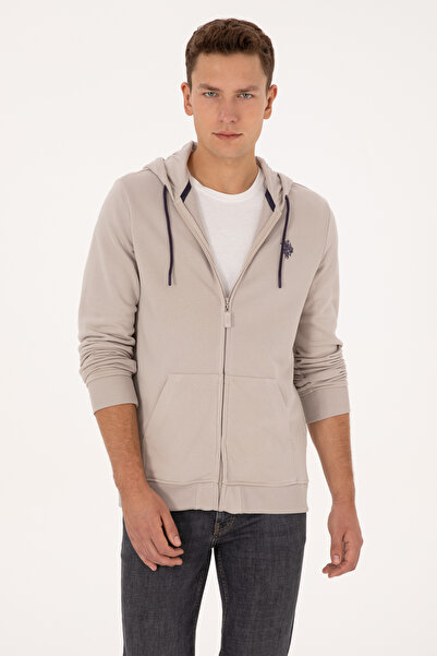 U.S. Polo Assn. Men's Stone Knitted Cardigan 50313748-Vr049