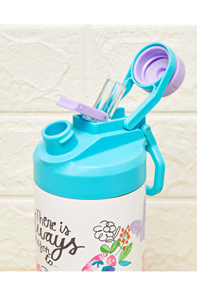 REDTAG White Printed Double Wall Vacuum Water Bottle