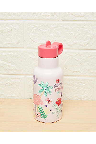 REDTAG White Printed Double Wall Vacuum Water Bottle