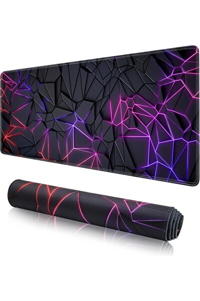 YESMAX لوحة ماوس كبيرة، لوحة ماوس للألعاب بقاعدة مطاطية غير قابلة للانزلاق، حصيرة مكتب، 80 × 30 سم، تصميم ثلاثي الأبعاد