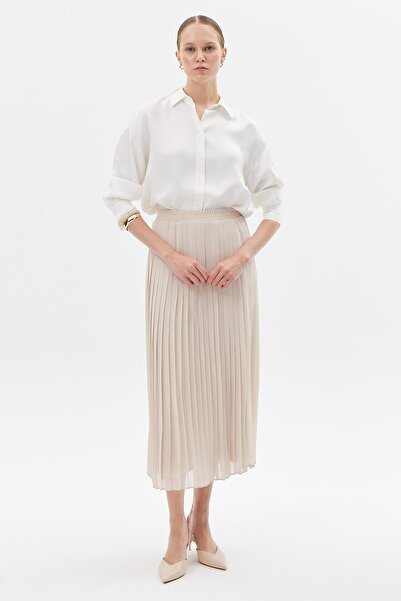 PAULMARK Women's Chiffon Pleated Skirt