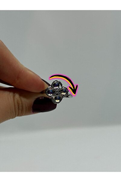 FY Ticaret Four Leaf Silver Color Steel Stress Ring