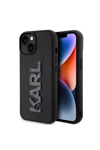 Karl Lagerfeld Carcasă pentru iPhone 15 Plus, Design 3D, Negru