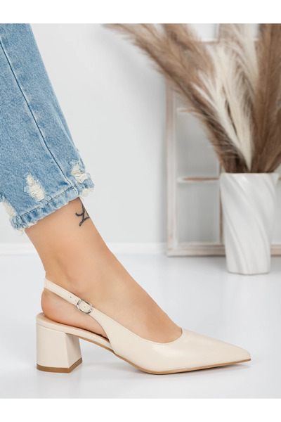 mei Παπούτσια με χοντρό τακούνι 5YZ11 μπεζ