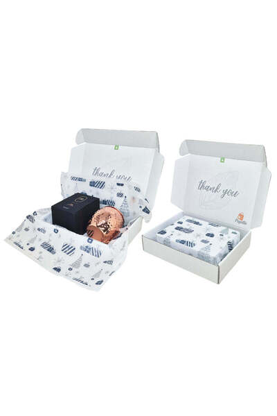 Papetto Set of 25 Christmas tissue paper Blue Snow Glow 28g – size 50x75cm