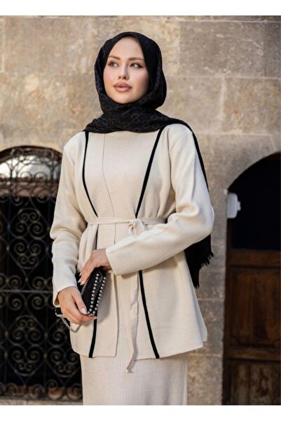 GÜZELLER Jacketed and Gilet Double Knit Dress
