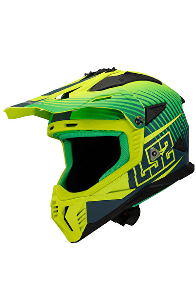 LS2 FAST 2 DUCK YEŞİL-NEON SARI KASK