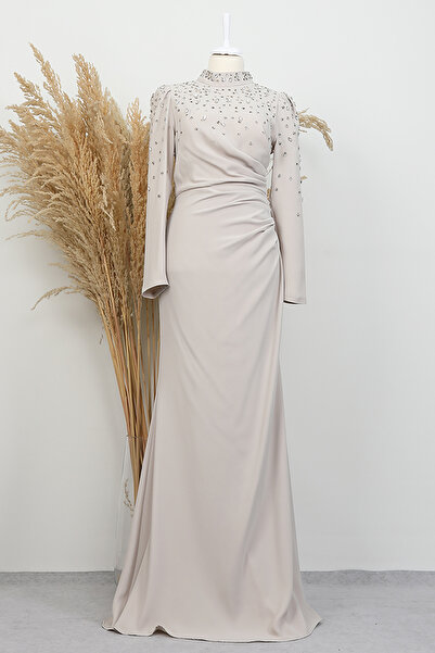 Lamia Giyim Esin Abiye Krem