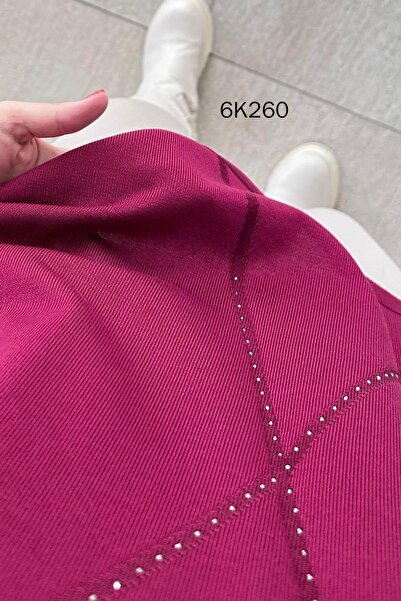 İnce Topuk Stone Detail Knitwear Blouse 6K260