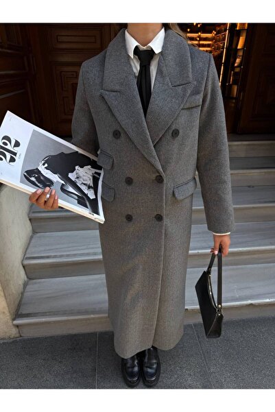 My Blog Gray Embroidered Coat - 407010