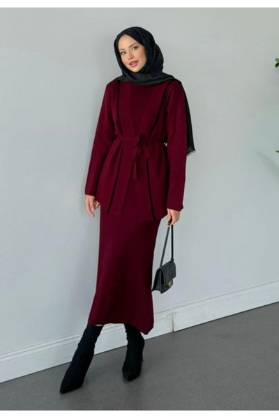 GÜZELLER Jacketed and Gilet Double Knit Dress