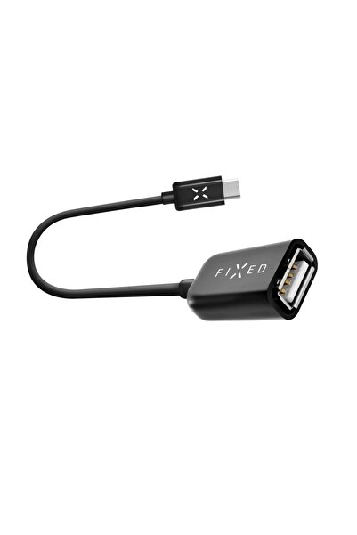 FIXED OTG USB 2.0 to Type-C Adapter, FIXA-CTOA-BK, 20cm Cable, Fast File Transfer, Black