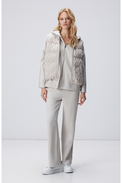 Network Bej Melanj Yün Karışımlı Triko Casual Yelek