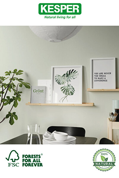 Kesper Çerçeve Raf | Dekoratif Duvar Rafı | FSC Sertifikalı | %100 Doğal 45 CM