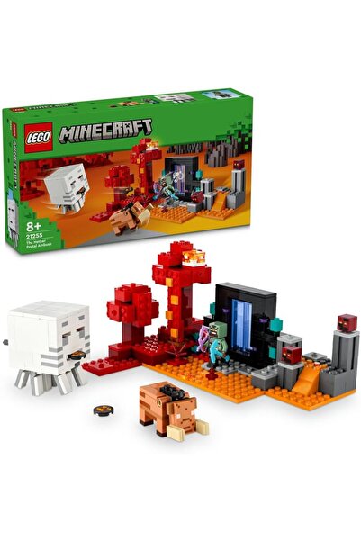 LEGO Minecraft 21255 Nether Portal Ambush Adventure Set – Building Toy for Ages 8+