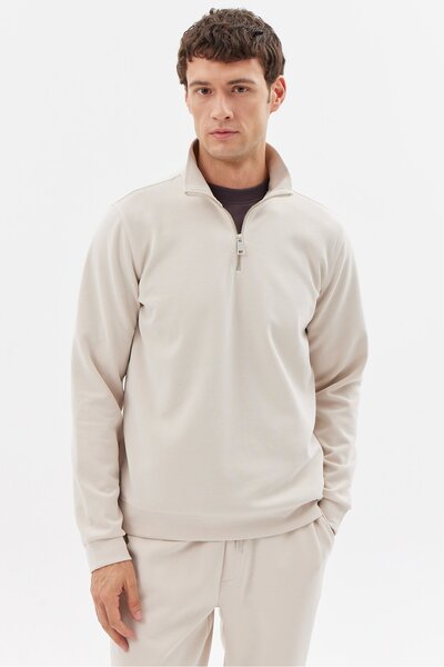 PAULMARK Men's Half Zip Sweat Top