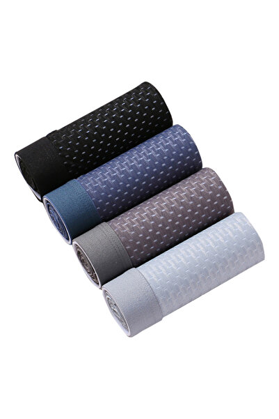 HALAMODO 4-Pack Assorted Colors Solid Boxer Briefs